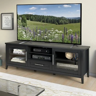 Jackson Extra Wide TV Stand For TVs Up To 80" Black - CorLiving 3 Jackson Extra Wide TV Stand For TVs Up To 80" Black - CorLiving