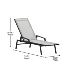 Flash Furniture Brazos Adjustable Chaise Lounge Chair With Arms, All-Weather Outdoor Five-Position Recliner -Famous Furniture Store GUEST 6ad800a3 318e 42c4 8906 edc21d94ef9b
