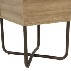 Sunnydaze Decor Sunnydaze Indoor Industrial-Style Nightstand With Open Shelf - MDP - Brown -Famous Furniture Store GUEST 6b05e214 5601 4176 bd57 62158d7ef70d