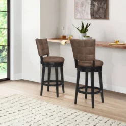 30" Kaede Wood And Upholstered Swivel Barstool Black/Chestnut - Hillsdale Furniture 17 30" Kaede Wood And Upholstered Swivel Barstool Black/Chestnut - Hillsdale Furniture -Famous Furniture Store GUEST 6b31ebbf 5e07 4a5d bc6b 118a740bc1cc