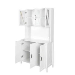 Large Freestanding Storage Cabinet With Glass Doors, Drawers And Open Shelves - ModernLuxe -Famous Furniture Store GUEST 6b6c7e97 4e0f 455c b59b c2ed2bf65b6e