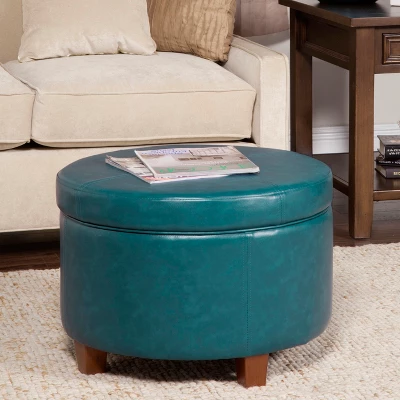 Large Round Storage Ottoman - HomePop 9 Large Round Storage Ottoman - HomePop - Image 7