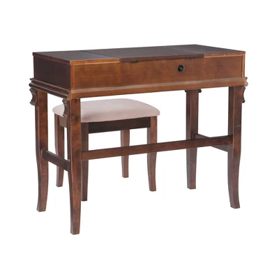 Home Angela Vanity Set Walnut - Linon 9 Home Angela Vanity Set Walnut - Linon - Image 7
