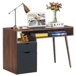 Costway Computer Desk PC Writing Table Study Workstation Drawer & Cabinet With Wood Legs 17 Costway Computer Desk PC Writing Table Study Workstation Drawer & Cabinet With Wood Legs -Famous Furniture Store GUEST 6dea97f5 d04d 41f7 ae69 dba34ca934d5