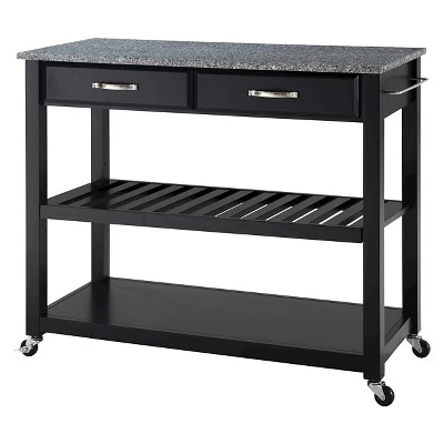 Solid Granite Top Kitchen Cart/Island With Optional Stool Storage - Crosley 9 Solid Granite Top Kitchen Cart/Island With Optional Stool Storage - Crosley - Image 7