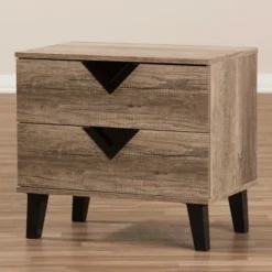 Swanson Modern And Contemporary Wood 2 - Drawer Nightstand - Light Brown - Baxton Studio -Famous Furniture Store GUEST 6e3511ee 9608 49a3 a682 263849b5e0d3