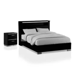 2pc Shorehaven Contemporary Nightstand And Bed Set Black/Chrome - MiBasics -Famous Furniture Store GUEST 6e36cfcc ecb9 4957 8f03 71eb78e40296