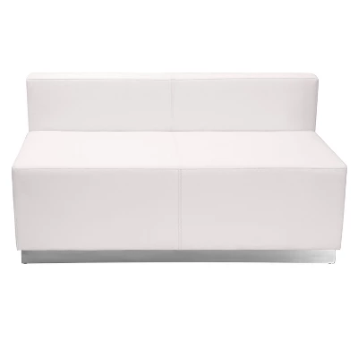 Flash Furniture HERCULES Alon Series LeatherSoft Loveseat With Brushed Stainless Steel Base 7 Flash Furniture HERCULES Alon Series LeatherSoft Loveseat With Brushed Stainless Steel Base - Image 5