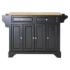 LaFayette Natural Wood Top Kitchen Island - Black - Crosley