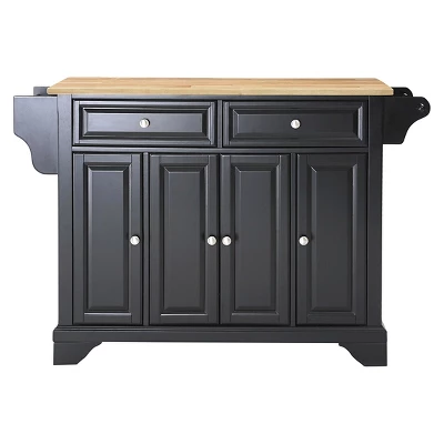 LaFayette Natural Wood Top Kitchen Island - Black - Crosley 3 LaFayette Natural Wood Top Kitchen Island - Black - Crosley