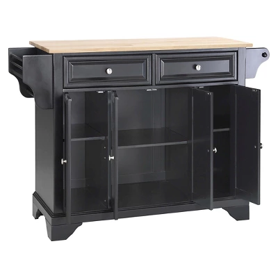 LaFayette Natural Wood Top Kitchen Island - Black - Crosley 4 LaFayette Natural Wood Top Kitchen Island - Black - Crosley - Image 2