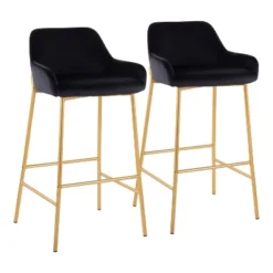 Set Of 2 Daniella Metal/Velvet Barstools - LumiSource -Famous Furniture Store GUEST 6f3ed34a 72de 4ab1 b4ef 22e67122cdfe