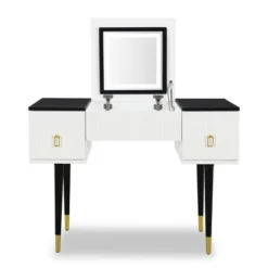 43.3" Modern Vanity Table Set With Flip-Up Mirror, LED Lights And Storage - ModernLuxe 11 43.3" Modern Vanity Table Set With Flip-Up Mirror, LED Lights And Storage - ModernLuxe -Famous Furniture Store GUEST 70c3ba07 c25d 415e 81ee 5edc84db1fd6