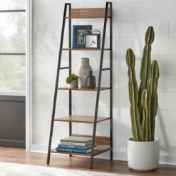 3pc Denton Ladder Desk And Shelf Walnut/Black - Buylateral -Famous Furniture Store GUEST 70d65bcd 4bee 443e 8fc9 e10407cdd366