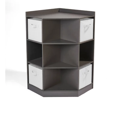 Badger Basket Corner Cubby Storage Unit With 4 Reversible Baskets Charcoal 5 Badger Basket Corner Cubby Storage Unit With 4 Reversible Baskets Charcoal - Image 3