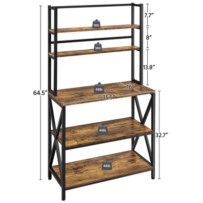 Yaheetech 5-Tier Kitchen Baker's Rack Utility Storage Shelf With 5 Shelves & Adjustable Feet 4 Yaheetech 5-Tier Kitchen Baker's Rack Utility Storage Shelf With 5 Shelves & Adjustable Feet - Image 2