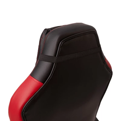 Emma And Oliver Ergonomic High Back Swivel Gaming Chair With Diamond Stitch Black Faux Leather Upholstery With Red Accent Stripes, Padded Arms 13 Emma And Oliver Ergonomic High Back Swivel Gaming Chair With Diamond Stitch Black Faux Leather Upholstery With Red Accent Stripes, Padded Arms - Image 11