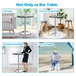Costway 6PCS Round Bistro Bar Table Height Adjustable 360-degree Swivel WhiteBlack -Famous Furniture Store GUEST 71987e72 c7b9 4ec2 addf 7fadaa38ad45