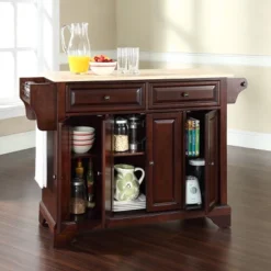 Lafayette Wood Top Full Size Kitchen Island/Cart Mahogany - Crosley -Famous Furniture Store GUEST 71adb4f5 66d0 4e6b b5a2 6db2fbbf7eb6