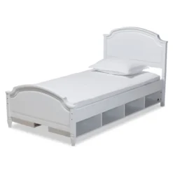 Elise Wood Storage Platform Bed White - Baxton Studio -Famous Furniture Store GUEST 7219baf8 f1b8 4478 8007 a503b2a21863