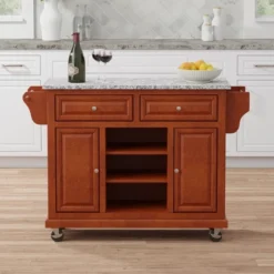 Glenwillow Home Kitchen Cart With Locking Casters -Famous Furniture Store GUEST 721c6028 ff6d 4cbb b1fc c2e4a33e5771