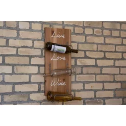 Three Bottle "Live Love Wine" Wood Wall Mount Wine Rack - Foreside Home & Garden -Famous Furniture Store GUEST 723d6c7d 4147 44f5 b211 33ebe243a6db