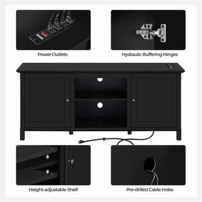 Yaheetech 24.6in Height Mid-century TV Stand TV Console Table Black 5 Yaheetech 24.6in Height Mid-century TV Stand TV Console Table Black - Image 3