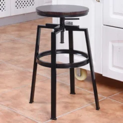 Costway Set Of 2 Vintage Bar Stool Adjustable Wood Metal Design Pub Chairs Industrial Backless -Famous Furniture Store GUEST 72d5300a a342 4b61 8203 67d80d4f1153