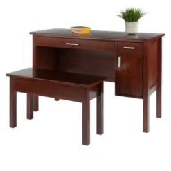 2pc Emmett Desk Set With Bench Walnut - Winsome 10 2pc Emmett Desk Set With Bench Walnut - Winsome -Famous Furniture Store GUEST 731373a7 3247 49bd bf3b 4db76fbf7275