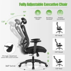 Costway Ergonomic High Back Mesh Office Chair W/ Adjustable Lumbar Support 16 Costway Ergonomic High Back Mesh Office Chair W/ Adjustable Lumbar Support -Famous Furniture Store GUEST 736bdf55 b040 4332 b586 da861f6a394a
