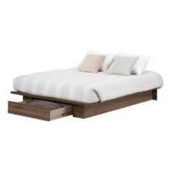 Full/Queen Lensky Platform Bed With Drawer Natural Walnut - South Shore -Famous Furniture Store GUEST 737db291 f23d 472c 8d14 a08d7d019ddb