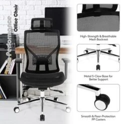Costway Ergonomic Office Chair High-Back Mesh Chair W/Adjustable Lumbar Support -Famous Furniture Store GUEST 74647328 76ca 47e8 af88 2795517ac313