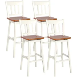 Costway Set Of 4 Swivel Bar Stools 30.5'' Pub Height Dining Bar Chairs CreamBlack -Famous Furniture Store GUEST 7513a4c7 520d 403b bb78 0cfc656b6d65