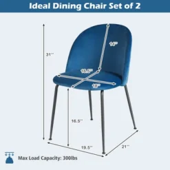 Tangkula Dining Chair Set Of 4 Upholstered Velvet Chair Set W/ Metal Base For Living Room -Famous Furniture Store GUEST 761d658f 7272 4406 bc8f 8520ea45cb83