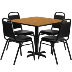 Emma And Oliver 36" Square Laminate X-Base Table Set With 4 Banquet Chairs -Famous Furniture Store GUEST 768ff15d a949 45e6 bee7 035b10be4154