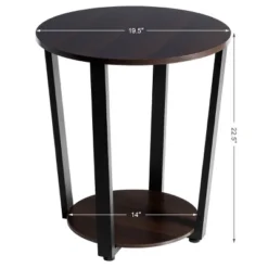 Tangkula 2 PCS 2-Tier Industrial Round End Table Metal Sofa Side Table With Storage Shelf -Famous Furniture Store GUEST 7696da46 13c9 4dc4 bffb ff33c789be76