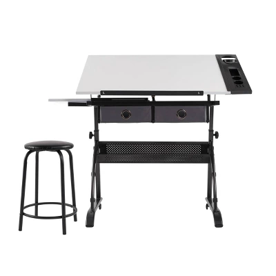 Core Drawing Table And Stool Set Charcoal Black/White - Studio Designs 10 Core Drawing Table And Stool Set Charcoal Black/White - Studio Designs - Image 8