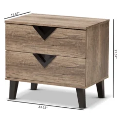Swanson Modern And Contemporary Wood 2 - Drawer Nightstand - Light Brown - Baxton Studio -Famous Furniture Store GUEST 77b00239 d71f 479c 8e8d f76ba639e035