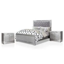 3pc Tenaya Bed With 2 Nightstands Set Silver/Gray - HOMES: Inside + Out 34 3pc Tenaya Bed With 2 Nightstands Set Silver/Gray - HOMES: Inside + Out -Famous Furniture Store GUEST 78023d2a d52f 496e bf22 69b9ec721854