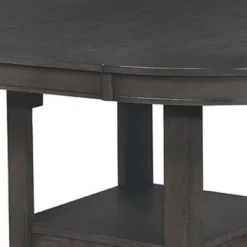 Round Counter Height Table With Pedestal Base And Extendable Dining Table Gray - Benzara -Famous Furniture Store GUEST 780ced46 82b7 47be bc37 b3a230c2d561