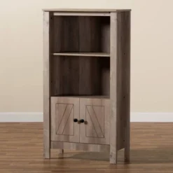 51.8" 3 Tier Derek Wood Bookcase Oak - Baxton Studio -Famous Furniture Store GUEST 786f3bbd b492 46ec b8aa 595b24e092f7