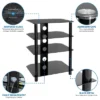 Mount-It! AV Component Media Stand, Audio Tower And Media Center With 4 Tempered Glass Shelves, 88 Lbs. Capacity, Black Silk -Famous Furniture Store GUEST 78ce8f72 5ca1 4150 847e e65c90d963c6