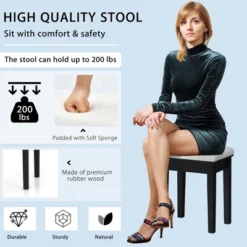 Costway Vanity Table Stool Set Large Tri-folding Lighted Mirror 6 Drawer Dresser WhiteBlack -Famous Furniture Store GUEST 78eba56b 0c37 485b 8b19 8df17bcee8ed