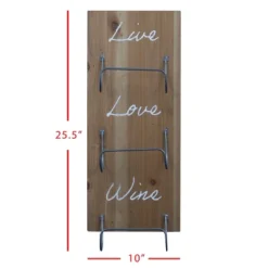 Three Bottle "Live Love Wine" Wood Wall Mount Wine Rack - Foreside Home & Garden -Famous Furniture Store GUEST 7a14ca98 208e 4881 a206 d2cc469f141e