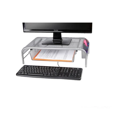 Mind Reader 2pk Metal Mesh Monitor Stand And Desk Organizer With Drawer Silver 4 Mind Reader 2pk Metal Mesh Monitor Stand And Desk Organizer With Drawer Silver - Image 2