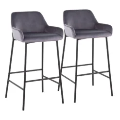 Set Of 2 Daniella Metal/Velvet Barstools - LumiSource -Famous Furniture Store GUEST 7a9ef912 cc2a 46c4 8cbe 9dc1d4d7a9f2