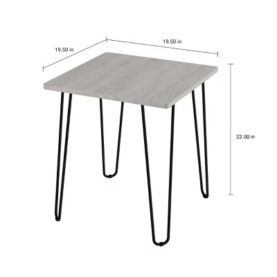 End Table With Hairpin Legs Woodgrain Look Gray - Yorkshire Home 3 End Table With Hairpin Legs Woodgrain Look Gray - Yorkshire Home