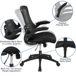 Flash Furniture 48"W X 24"D Electric Height Adjustable Standing Desk With Mesh Swivel Ergonomic Task Office Chair -Famous Furniture Store GUEST 7b4d4da4 b838 465d 8186 556748b2e5d8