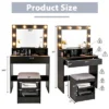 Costway Vanity Table Set With Lighted Mirror 8 LED Bulbs Large Drawer Cushion Stool -Famous Furniture Store GUEST 7b5b934c 4415 4c86 8461 9331ac56d46e