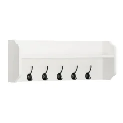25" X 9" Entryway Floating Utility Wall Shelf With Hooks White - Danya B. -Famous Furniture Store GUEST 7cbe0302 6dcf 435b aea2 c8cea6ff27ae